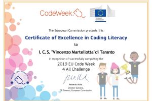 CERTIFICATO IN "CODING LITERACY" 2019 per la MARTELLOTTA 