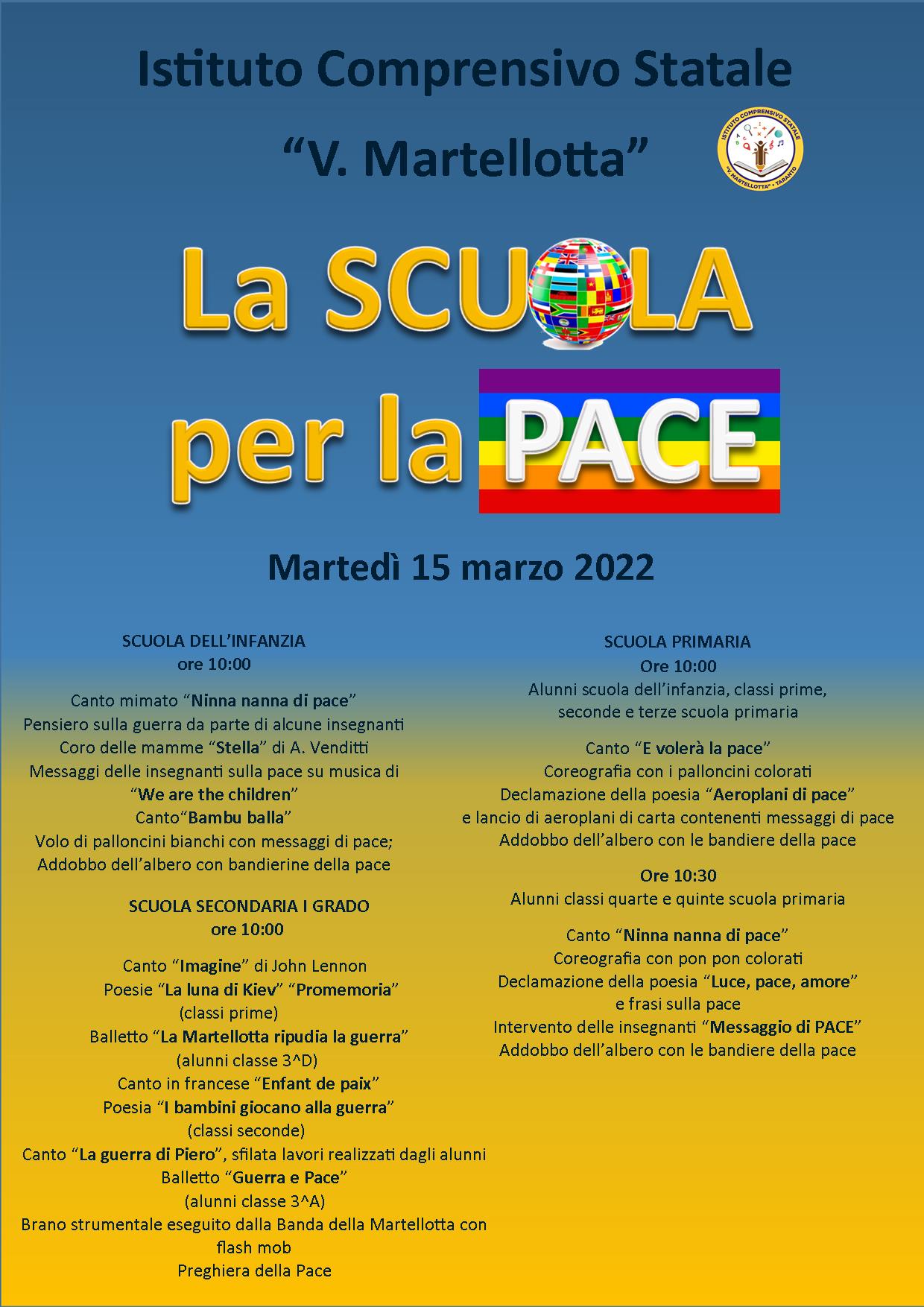 Locandina LA SCUOLA PER LA PACE OK